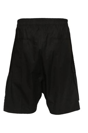 Black cotton drawstring zip-up shorts RICK OWENS | RU01F2360P09